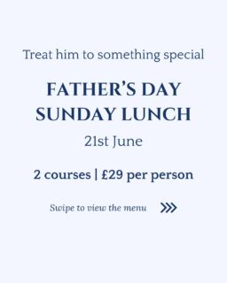 Father’s Day bookings are now open at Spirit.

Join us on Sunday 21st June for a relaxed Sunday lunch with the family and a menu full of proper Father’s Day favourites.

Enjoy 2 courses for £29 or 3 courses for £36, with dishes including traditional roasts, homemade steak and ale pie, fillet steak, sticky toffee pudding, Black Forest panna cotta and artisan cheeseboard.

Whether you’re treating Dad, Grandad, your husband, or bringing the whole family together, we’d love to welcome you to Spirit for the afternoon.

Tables have already started booking, so we recommend reserving early.

To book, call 01925 232 527 or visit our website.
.
.

#Warrington #Cheshire #StocktonHeath #StHelens #Lymm #NewtonLeWillows